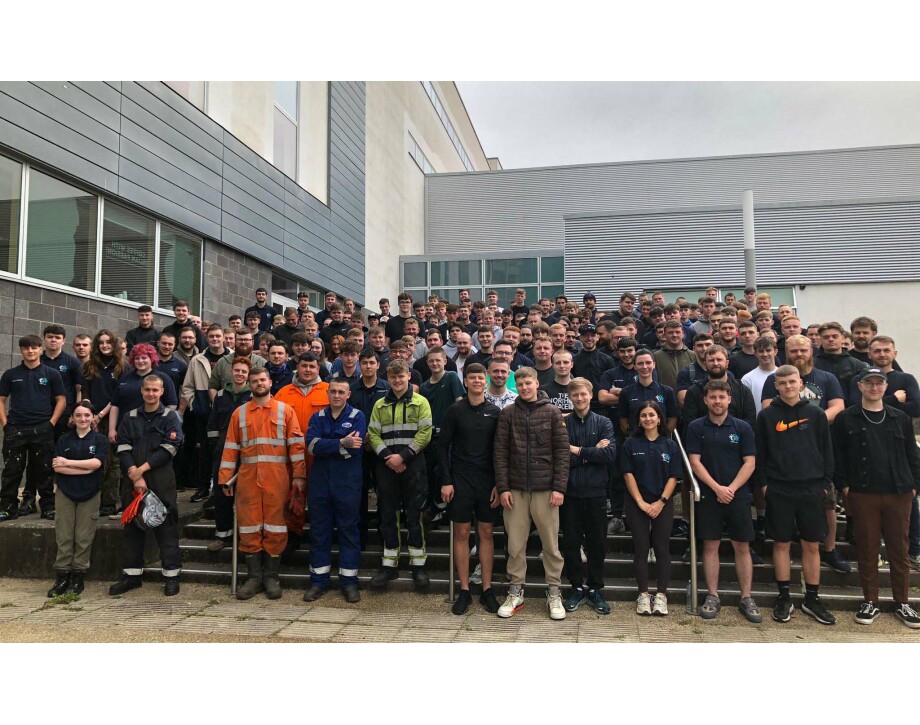 A large group of apprentices pictured at the Anniesland Campus