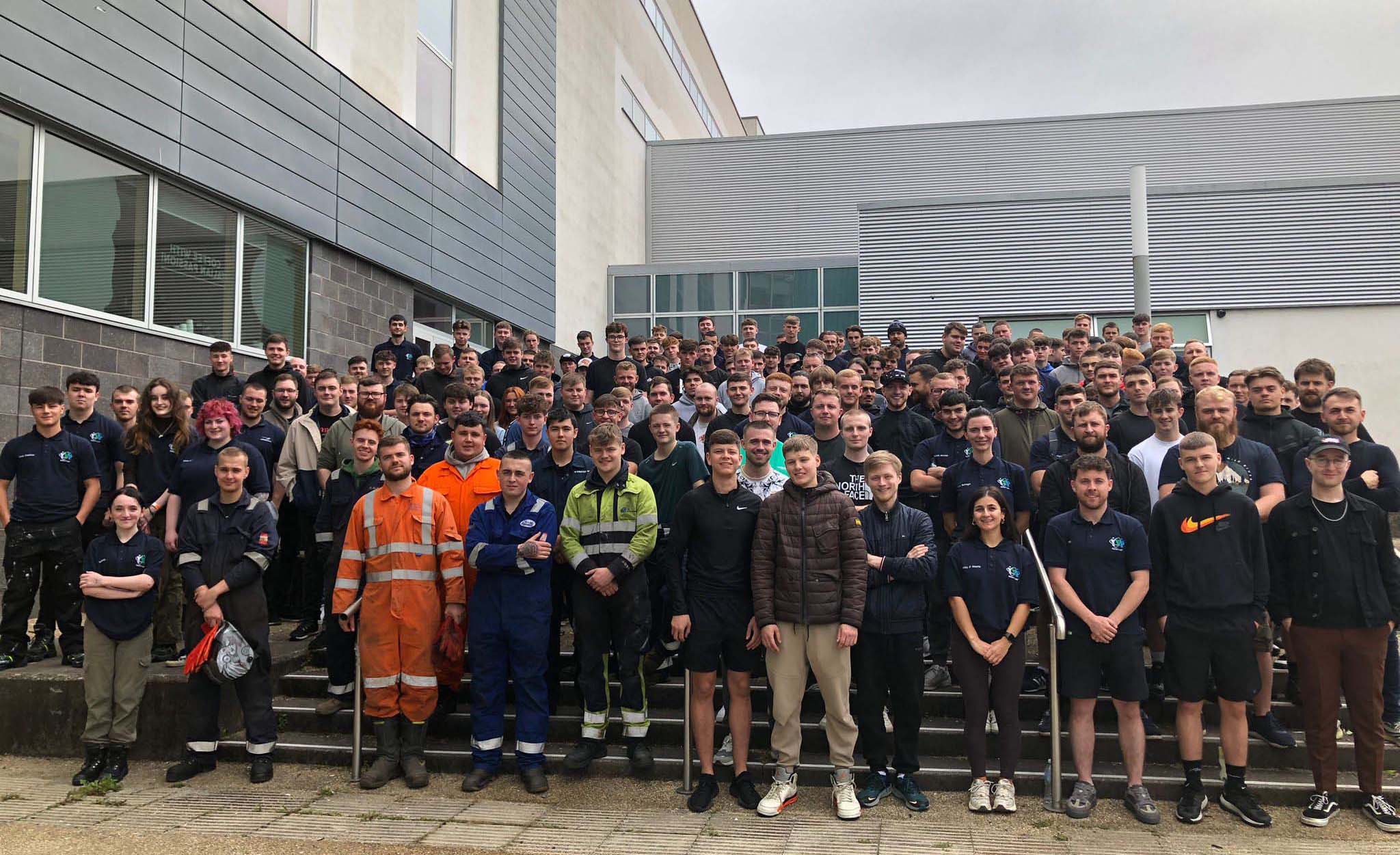 A large group of apprentices pictured at the Anniesland Campus