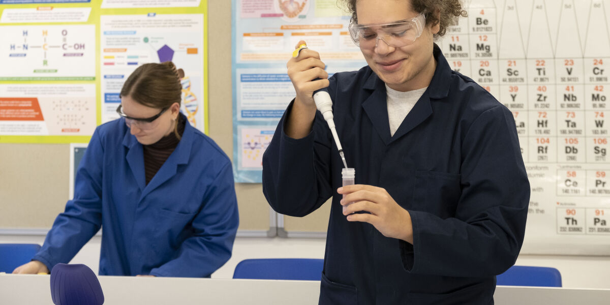 Girl in science lab 